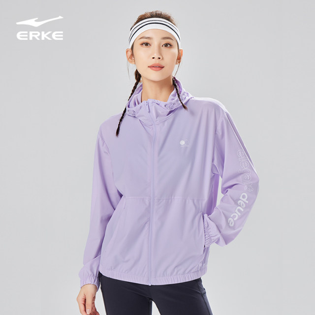 Hongxing Erke Jacket ແມ່ຍິງພາກຮຽນ spring ແລ່ນ Windproof Hooded ກິລາ Windbreaker ບາງ Jacket ເທິງແມ່ຍິງ