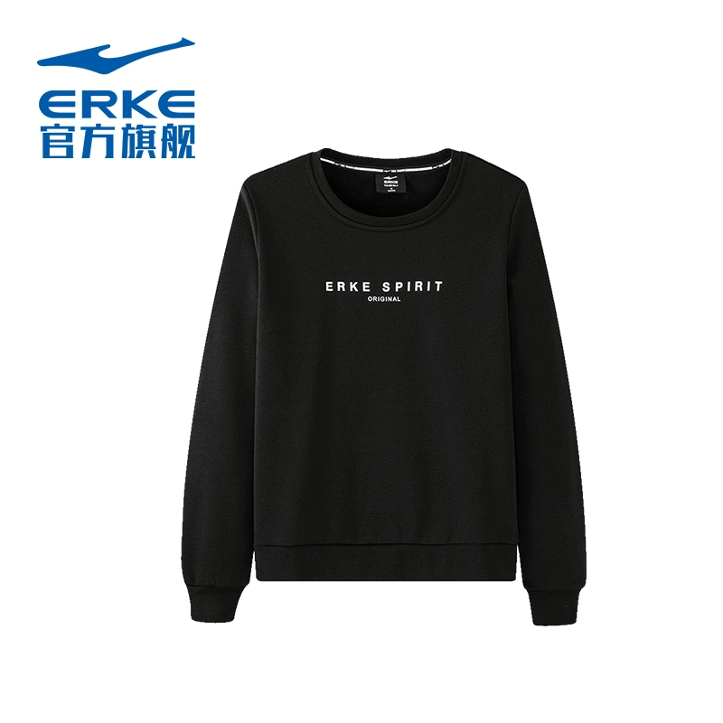 Áo len nữ Hongxing Erke 2020 Mùa thu mới Áo len cổ tròn Đơn giản Đơn giản dài tay Áo len nữ hàng đầu - Thể thao lông cừu / jumper