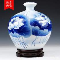 Manufacturer ceramic wine bottle Jingdezhen hand-painted blue and white porcelain 10kg 15kg wine bottle