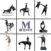 New Chinese model house creative iron art figure sculpture ornaments modern living room study office furnishings handicrafts