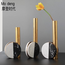 Modern simple light luxury model room decoration living room coffee table marble flower device flower block creative home soft decoration