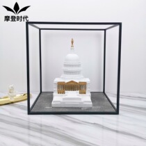 Nordic World White House Building Model Resin Decoration Model House Sales Office Living Room Porch Soft Decoration Decoration