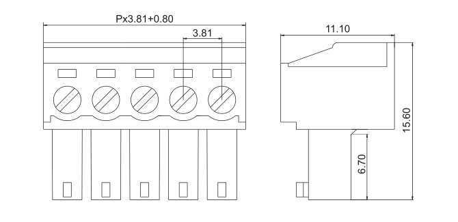Description Picture 5 of item1000PCS KF2EDG / 15EDG 3.81 Pluggable Terminal Block Connector 3.81mm Pitch 2P/3P/4P/5P