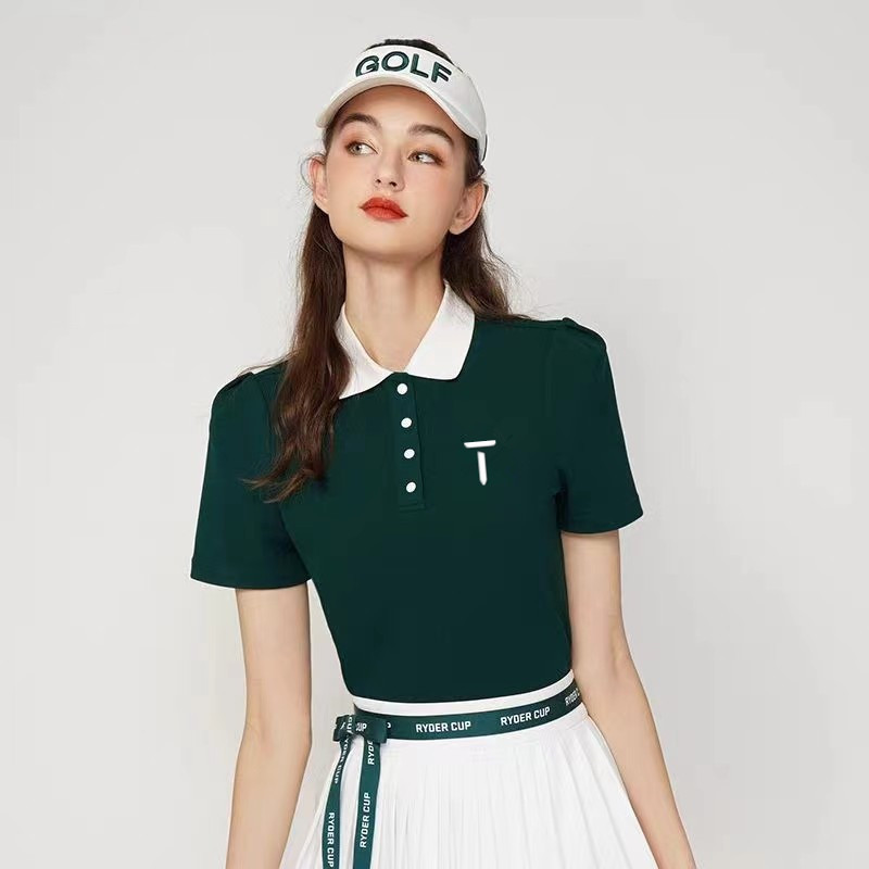 Europeantour European Tour Golf Clothing Women's Summer Quick-Drying Sports Short-Sleeved T-Shirt Slim Polo Shirt Europeantour European Tour Golf Clothing Women's Summer Quick-Drying Sports Short-Sleeved T-Shirt Slim Polo Shirt
