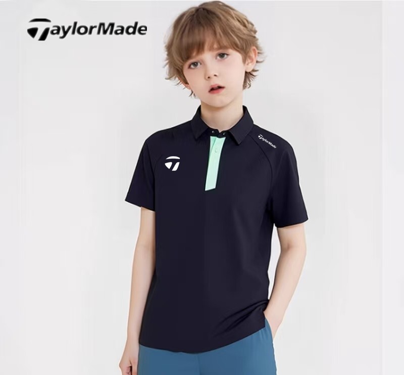 New Aylormade Taylormade Golf Children's Clothing Youth 25 New Lightweight Breathable Short-Sleeved T-Shirt