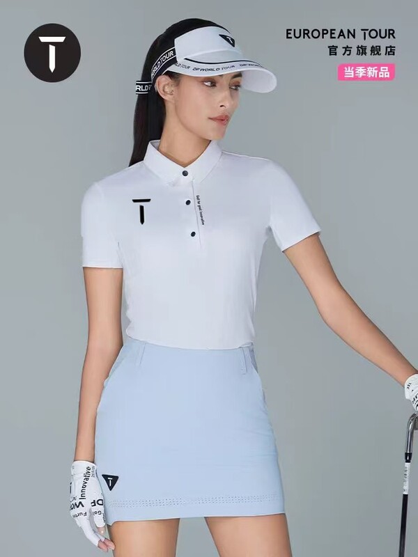 Europeantour European Tour Golf Women's Short-Sleeved T-Shirt Summer Lightweight Cool-Feeling High-Elastic Sun Protection Polo