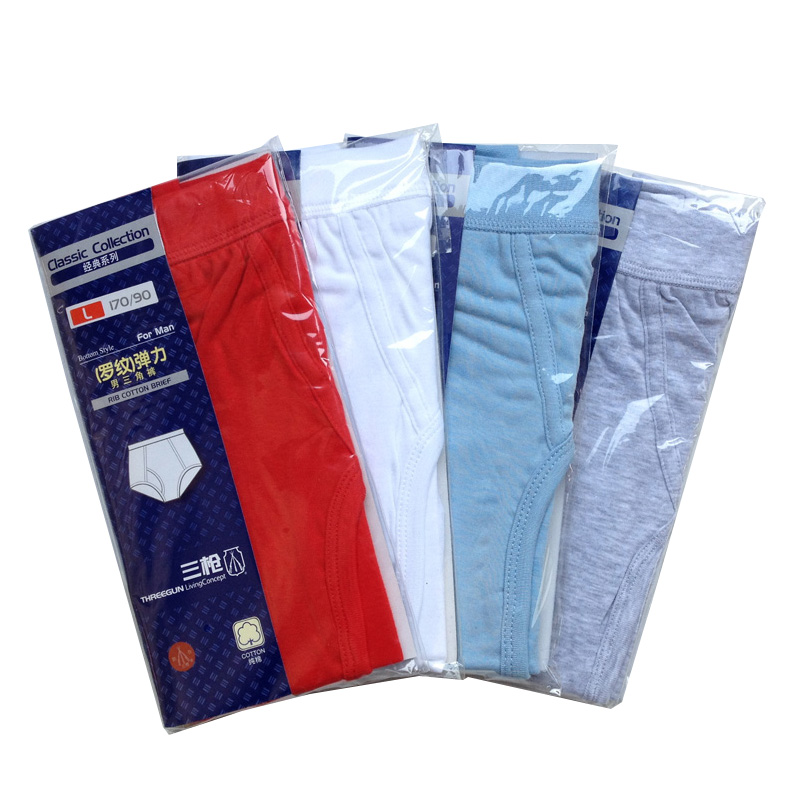 Ba khẩu súng quần lót nam đích thực cotton cao eo cotton thoáng khí tăng tuổi trung niên và tuổi già lỏng lẻo quần lót nam kích thước lớn quần lót big size