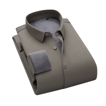 Winter mens thermal underwear long-sleeved velvet thickened thermal shirt stretch seamless no-iron high-end casual top