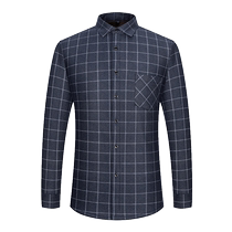 Mens long-sleeved warm shirt winter velvet thickened underwear daddy top long-sleeved casual plaid shirt