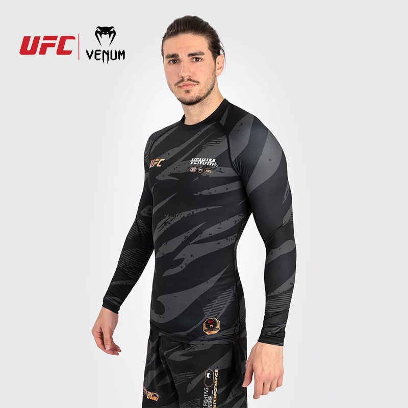 Спортивная кофта VENUM для бокса, длинные рукава, для зала и тренировок, облегающая, для бега