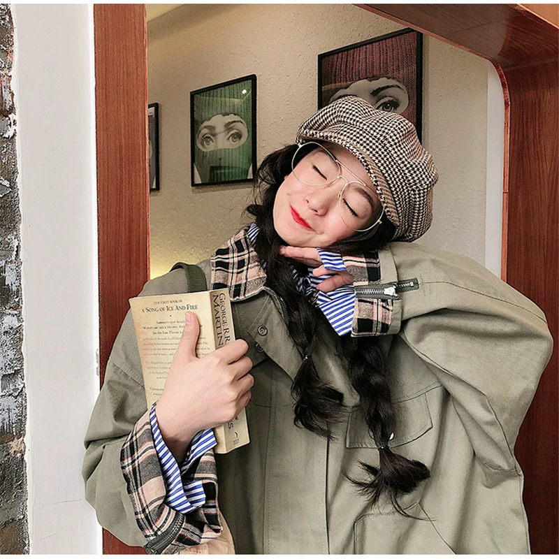 Осенняя куртка, короткий тренч для студентов, оверсайз, 2019 год, корейский стиль