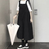 Весеннее летнее платье, подтяжки, длинная юбка, подходит для подростков, яркий броский стиль