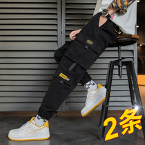 Overalls mens Tide brand casual trousers Korean version of the trend summer pants loose thin versatile Toe Toe ankle-length pants