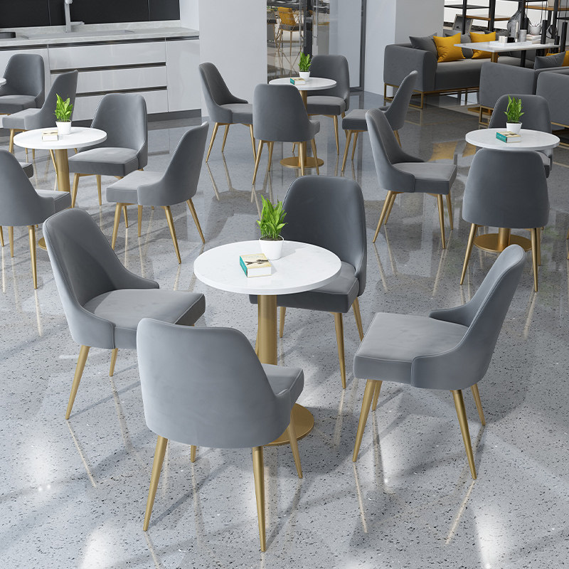 Reception of the new Benson furniture in talks table and chairs portfolio minimalist leisure area Business negotiating table Café small round table