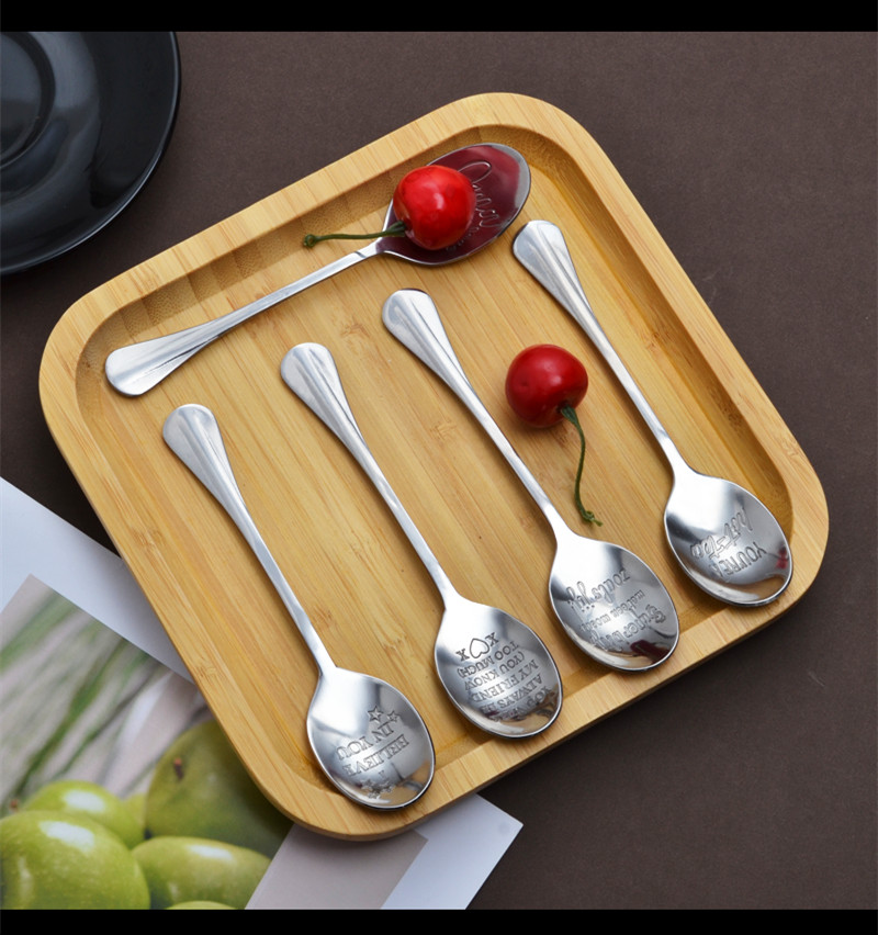 German stainless steel spoon home with tablespoon red coffee spoon thickened stir West food spoon children's meal spoon