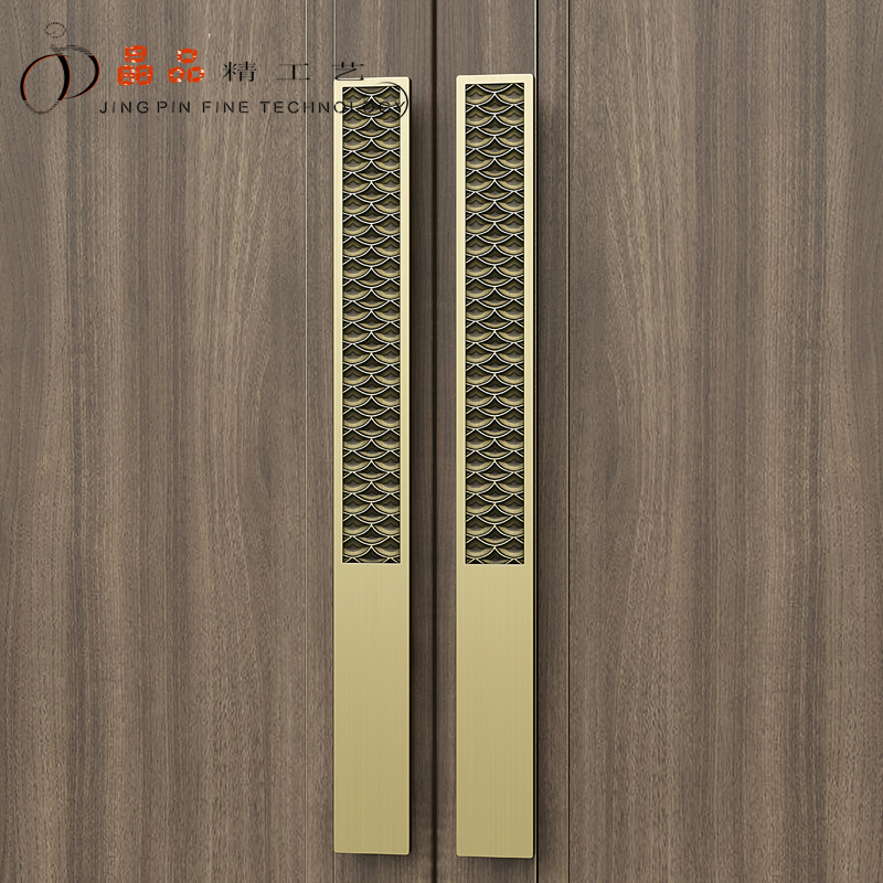 Chinese aluminum alloy ancient copper wire drawing glass large door handle titanium alloy hotel clubhouse stainless steel bag compartment wood door handle