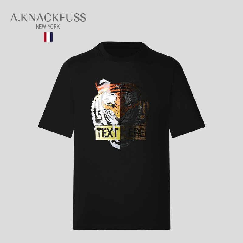 A KNACKFUSS official 2022 new male tide card fashion trend tiger year tiger head printed short sleeve T-shirt