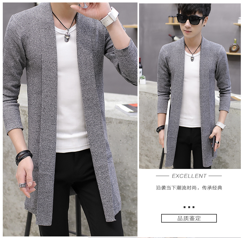 Áo khoác cardigan dài tay cho nam Áo len nam mùa xuân và mùa thu Áo len dài nam Áo gió nam trẻ trung áo gió phản quang