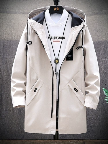 Демисезонная корейская куртка, плащ, облегающий крой, длина миди