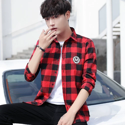 Демисезонная трендовая рубашка, лонгслив для школьников, в корейском стиле, облегающий крой, подходит для подростков