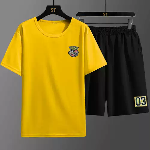 Мужские шелковые шорты, летняя спортивная летняя одежда для отдыха, трендовые штаны, нарукавники, комплект, оверсайз, короткий рукав