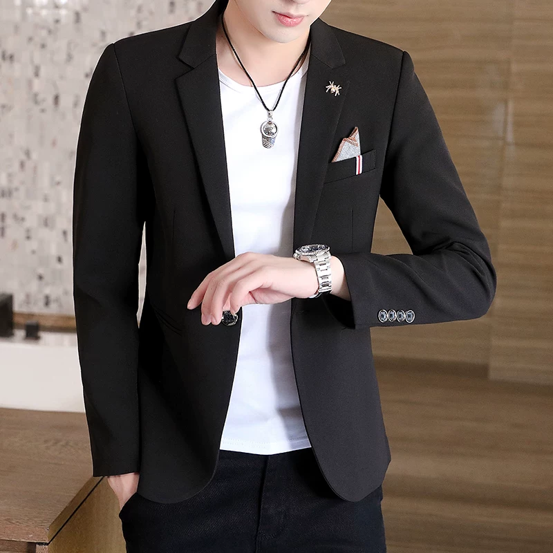 Трендовый осенний классический пиджак, корейский стиль, slim fit