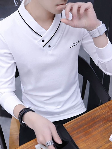 Лонгслив, осенняя трендовая толстовка, базовое приятное телу термобелье для школьников, V-образный вырез, в корейском стиле