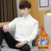 Флисовый, белый, высокий воротник