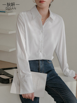 Brief PURE COTTON WHITE PROFESSIONAL DRESS SHIRT LADY SPRING AUTUMN NEW ANTI-CREASE 100 LAP STACK WEARING COMMUTE TO WORK LINING CLOTHES