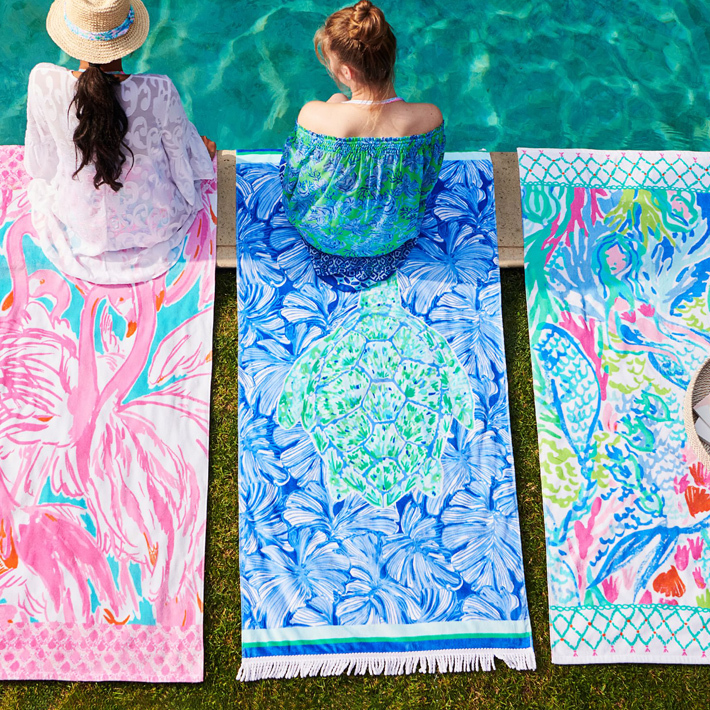 Fashionable and Trendy Co-Branded Lilly Pulitzer's Secret Garden Cotton Beach Towel Pure Cotton Bath Towel