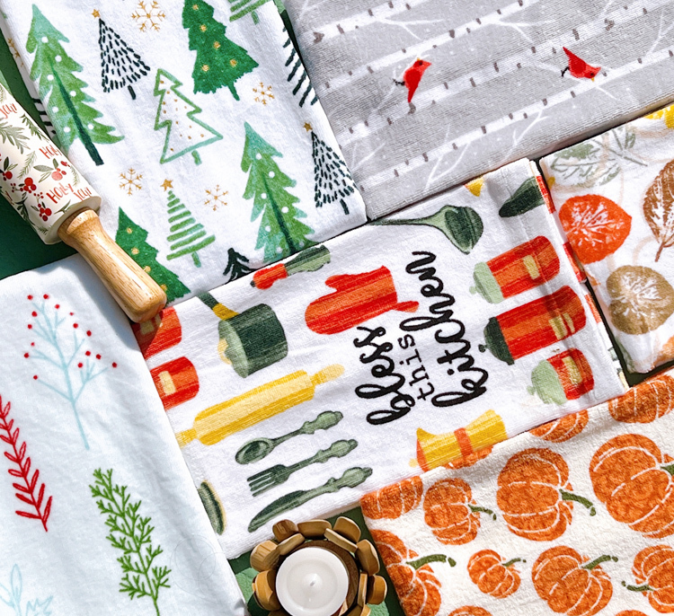 Foreign Trade Surplus Cotton Cut Velvet Printed Tea Towel, Hand Towel, Absorbent Cleaning Cloth, Lint-Free, Cute Kitchen Towel, Pillow Towel