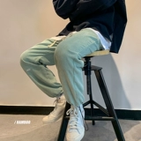 Вельветовые демисезонные розовые трендовые штаны для отдыха, оверсайз