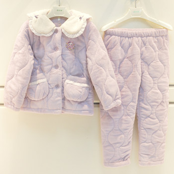 Pajamas girls' warm and thickened quilted jacket