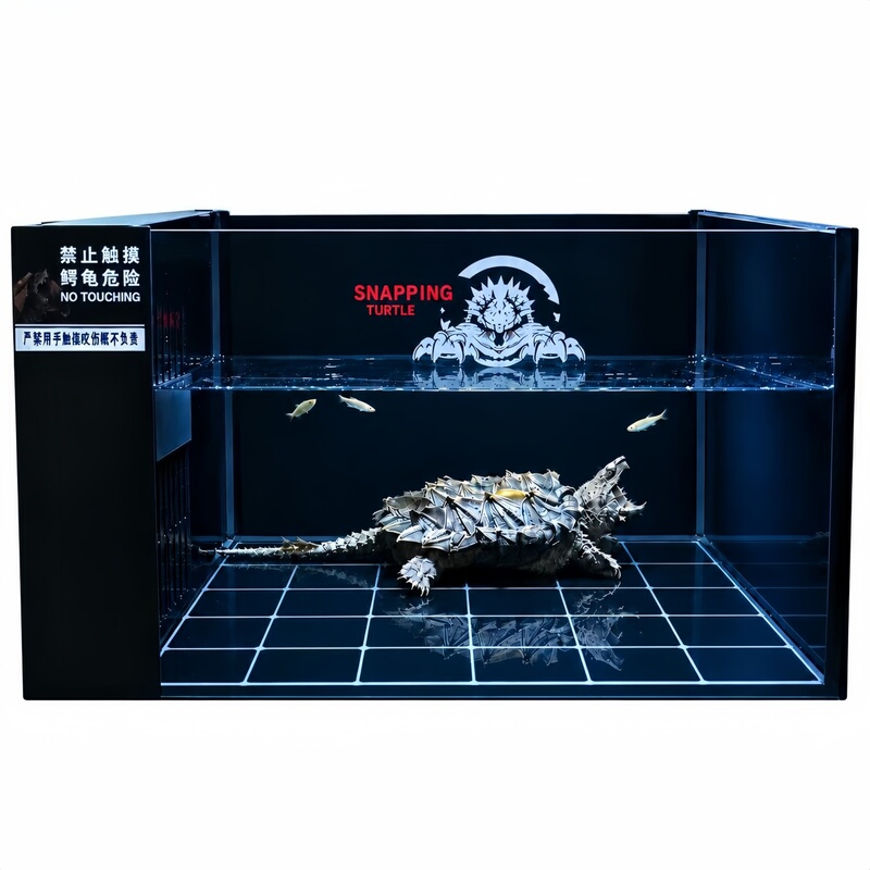 Turtle Tank, Ecological Tank, Glass, No Need to Change Water, Fish and Turtle Mixed Tank, Turtle-Specific Tank, Home Side Filter Turtle Tank with Bottom Drainage