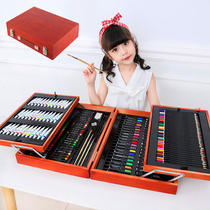 Painting tools Childrens painting set Primary school brush gift box Watercolor pen Art supplies Girl gift six one