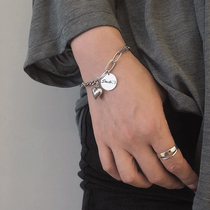 Xiaobao 925 sterling silver couple love bracelet female ins niche design Thai Silver students cold wind retro advanced sense