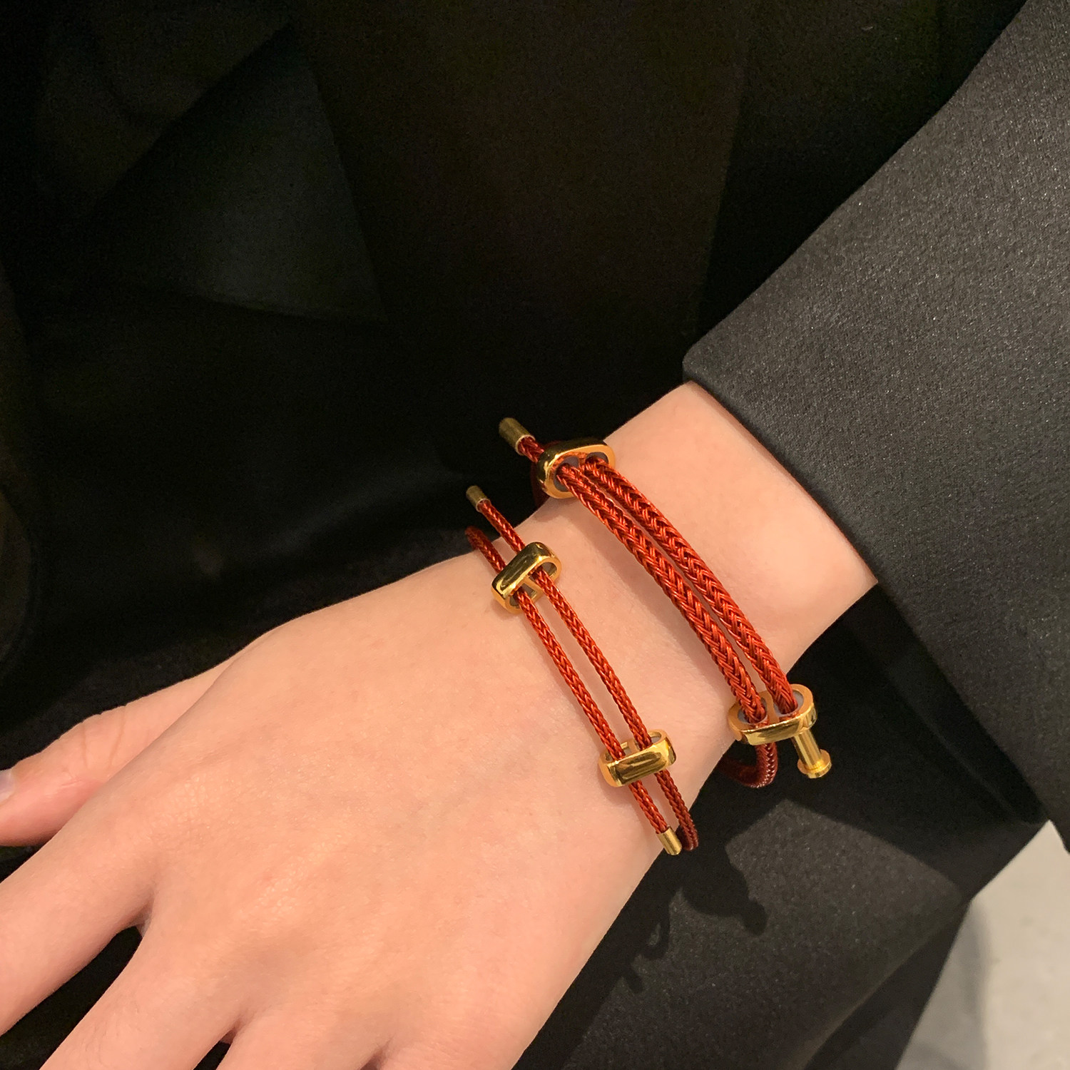 Small treasures Italian import designer gold black rope red rope hand alchemy with small crowdsourced design refined advanced