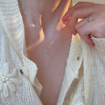 Small treasure s925 pure silver drop glazed sweater chain necklace woman light extravagant and small crowd design senses advanced collarbone chain temperament