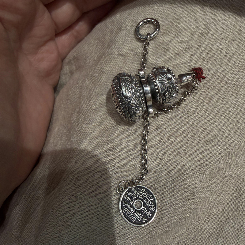 8.18 Xiaobao's First Release of Buoyancy-Enhancing S925 Silver Pure Silver Eight Immortals Magic Tool Gourd Mountain Ghost Round Pendant Ethnic Style Pendant for Women