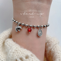 Small Treasure 925 Pure Silver Forwarding Small Elephant Bracelet Women Ins Small CrowdDesign Girls Lukewarm Wind Superior Sense Light Luxury