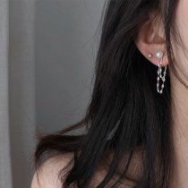 s925 Pure Silver Pearl Streaming Su Earrings Woman 2021 New Wave After the Trendy Fashion Individuality Refined temperament South Korea