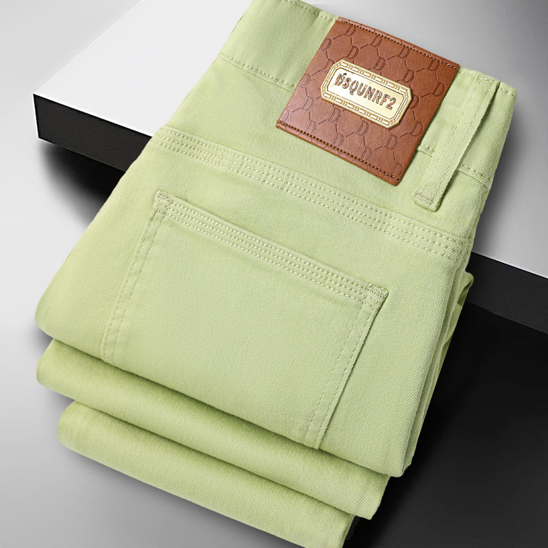 Spring/Summer 2026 New Men's Fashion Brand Colorful Cotton Slim Fit Casual Trousers Youth European Style Colorful Pants