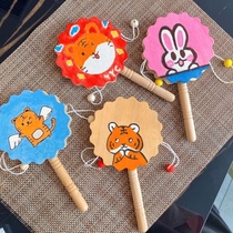 Childrens handmade musical instruments diy hand-painted rattle material package environmentally friendly solid wood musical instruments graffiti painted toys
