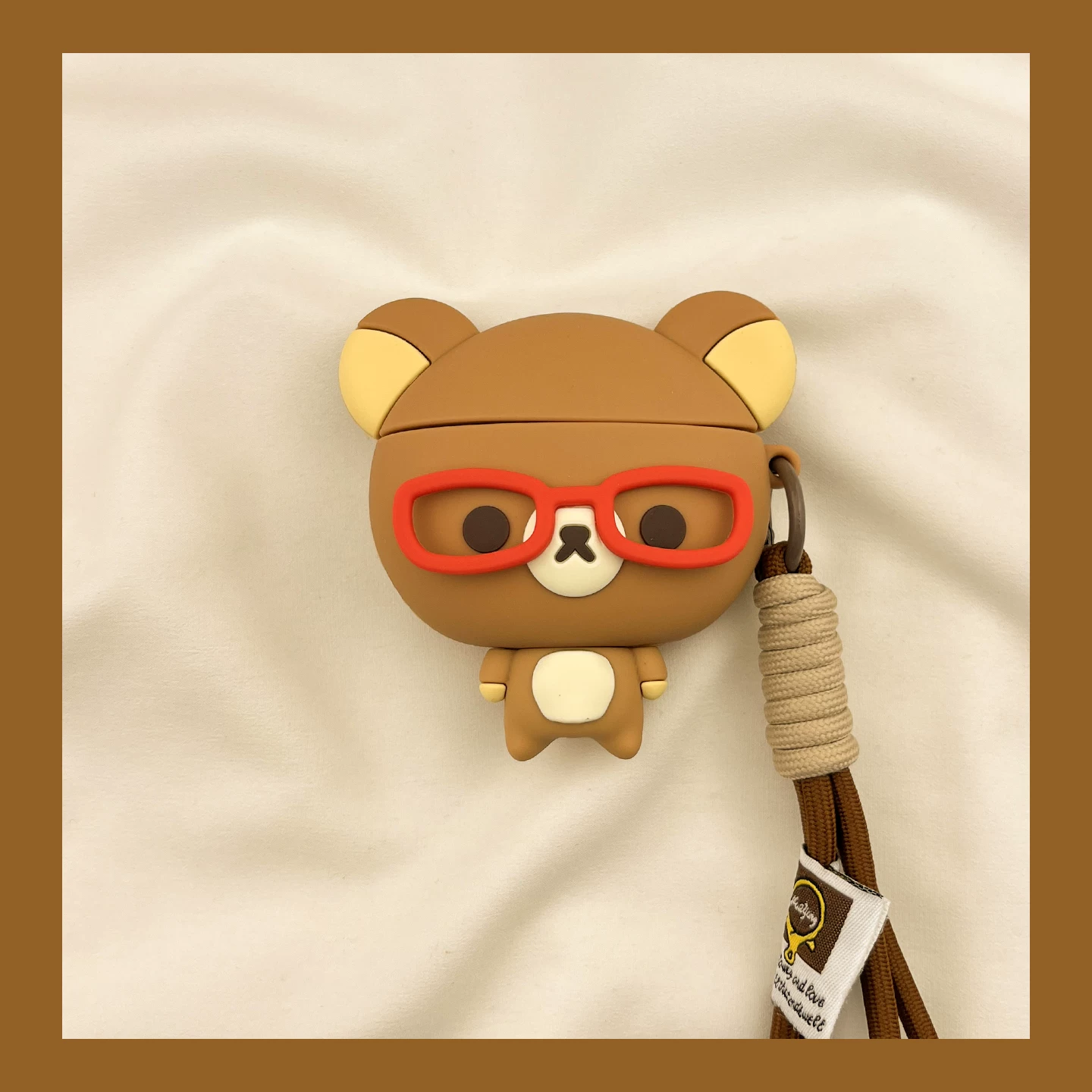 Защита для очков в стиле веселья и милоты Rilakkuma для AirPods4, чехол для AirPods3 совместимый с Apple Pro наушники, чехол 2-го поколения, беспроводной Bluetooth, 1-я третья 2-я AirPod Pro, 4-я 5-я коробка