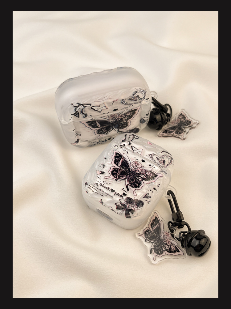 Ins Premium Svart Rosa Fjärilsskyddande Fodral 3 Lämplig för Airpods Hörlursfodral Andra Trådlösa Bluetooth 1 Tredje_voghion.com