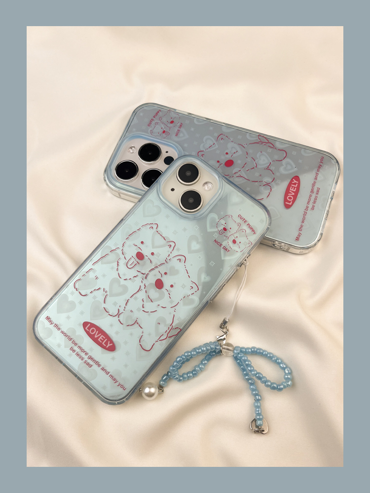 Ins Blue Base West Highland Puppy Phone iPhone 13 ProMax New 15 Anti Drop 12 Women's Small Suitable Pro Cartoon_voghion.com