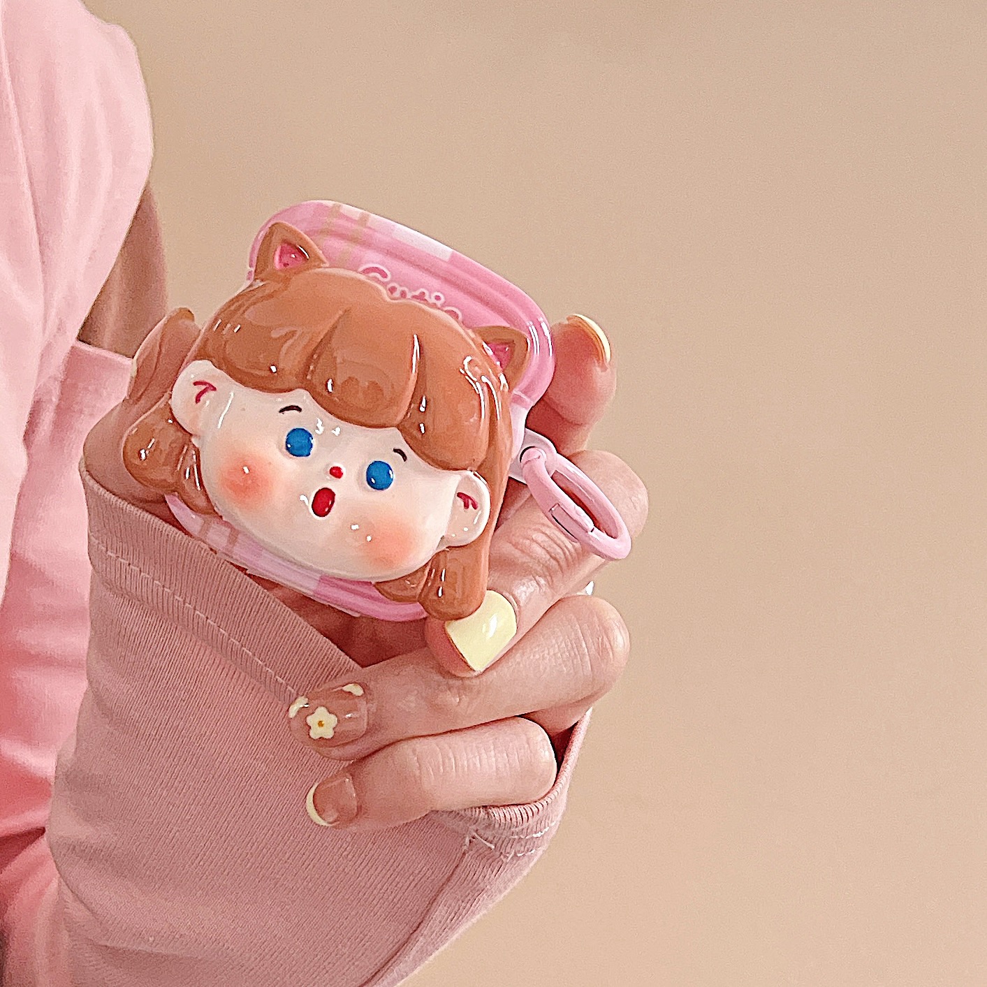 Cute Cat Ear Girl Protective Cover Airpod3  airpodsPro Earphone Case Second Wireless Bluetooth Third Pods1 Suitable for_voghion.com
