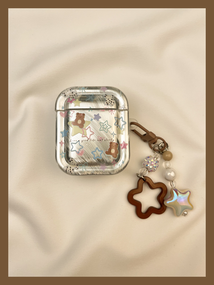 Ins electroplated full screen star bear protective 3 airpods headphone case second-generation wireless Bluetooth_voghion.com