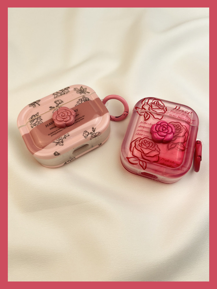 Ins Line Rose Schutzhülle Airpod3 Geeignet für Airpods Pro Kopfhörer Soft Case Zweite Drahtlose Bluetooth 1 Dritte_voghion.com