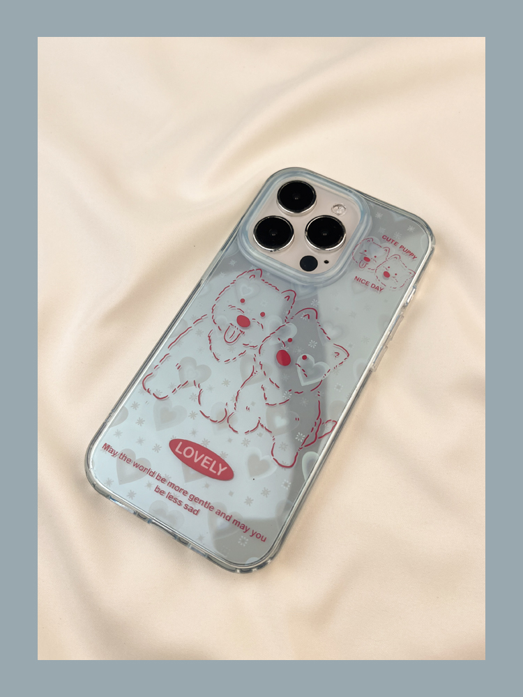 Ins Blue Base West Highland Puppy Phone iPhone 13 ProMax New 15 Anti Drop 12 Women's Small Suitable Pro Cartoon_voghion.com